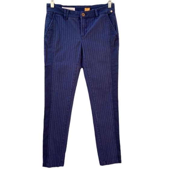 Pilcro and the Letterpress Fit Hyphen Navy Pinstripe Pant Trousers Sz 25 - Picture 1 of 14